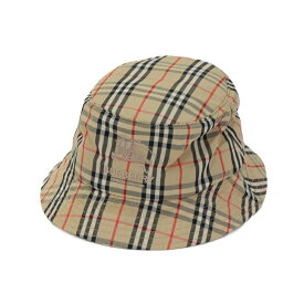 【新品同様】 BURBERRY x Supreme ボックスロゴ ノバチェック バケットハット サイズM/L ベージュ 6042123m 【中古】