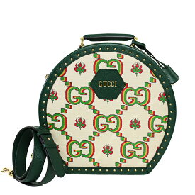 【極美品】GUCCI ハットケース ハンドバッグ ショルダーバッグ メイクボックス GGフラワー 502370 キャンバス レザー グリーン ナチュラル ブランドバッグ 6053123j【中古】