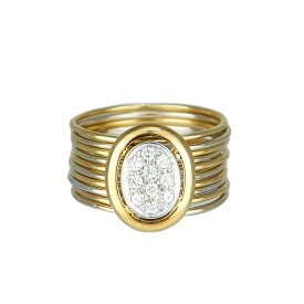 【中古】 ダミアーニ DAMIANI ダイヤモンド 0.20ct 10連 リング 18号 K18 750 イエロー ホワイト ゴールド ヴィンテージ レディース アクセサリー 指輪 6109322jm-L
