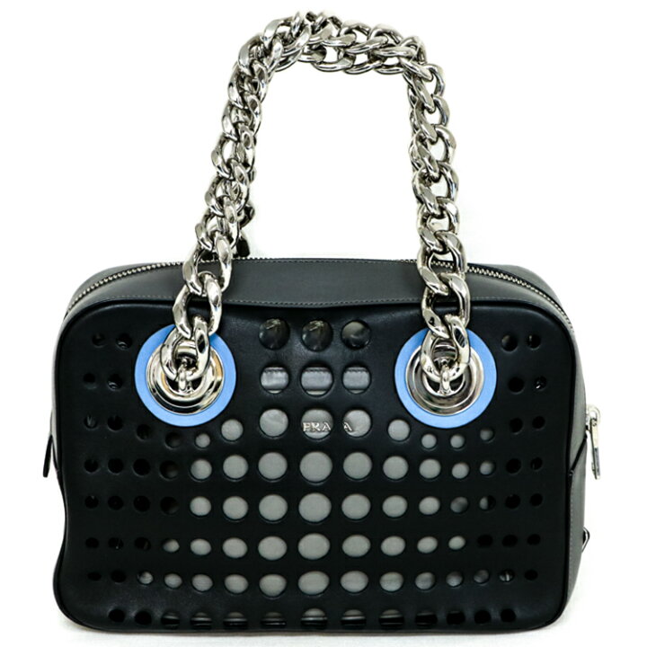 楽天市場】【良品】 PRADA CITY FORI TOTE 1BB017プラダ パンチング 