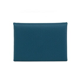 【未使用品】 エルメス カルヴィ デュオ カードケース コインケース ヴォーエプソン ヴェールボスフォール W刻 ミニ財布 フラグメントケース HERMES 6139173m【中古】