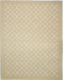 【極美品】LOUIS VUITTON モノグラム ブランケット リバーシブル 大判 毛布 インテリア R97489 ウール カシミヤ ベージュ ブランド小物 ルイヴィトン6150899m【中古】