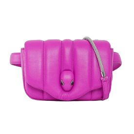 【美品】 BVLGARI AMBUSH アンブッシュ コラボ セルペンティ 2WAY ショルダーバッグ ウエストポーチ レザー ピンク パープル スネーク 【中古】 6168077mm-D4