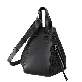 LOEWE ハンモック スモール アナグラム ショルダーバッグ ハンドバッグ A538S35X29 ジャガード カーフ レザー ブラック ブランドバッグ ロエベ 6191116j【中古】