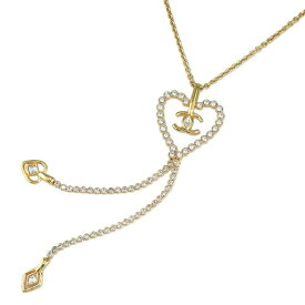 【美品】 シャネル ラインストーン ハートモチーフ ネックレス L23C 2023年 ゴールド ココマーク ロング アクセサリー 【中古】 6213494mm-X