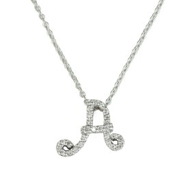 ポンテヴェキオ イニシャル ペンダント ネックレス ダイヤモンド 0.12ct K18WG ホワイトゴールド ブランドジュエリー Ponte Vecchio 3s30026m【中古】