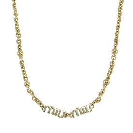 【美品】 ミュウミュウ ロゴ ペンダント ネックレス メタルチェーン ゴールド ブランドアクセサリー MIU MIU 6229640m【中古】