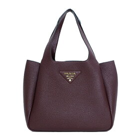 【美品】PRADA トートバッグ 1BG335 ヴィッテロ・ダイノ・ソフト レザー バーガンディ ワインレッド ボルドー ブランドバッグ プラダ 6241618j【中古】