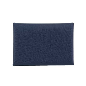 【未使用品】 エルメス カルヴィデュオ カードケース コインケース ヴォーエプソン ブルーネイビー 小銭入れ 名刺入れ フラグメントケース B刻 HERMES 5026379m【中古】