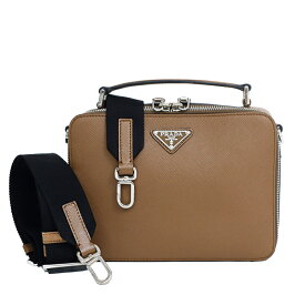 【極美品】PRADA ブリック 2wayバッグ ハンドバッグ ショルダーバッグ 2VH069 サフィアーノ レザー ブラウン ブランドバッグ プラダ 6241815j【中古】