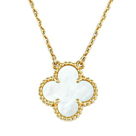 【美品】 ヴァンクリーフ＆アーペル ヴィンテージ アルハンブラ ペンダント ネックレス マザーオブパール 18K イエローゴールド VCARA45900 Van Cleef & Arpels 6s18340j【中古】