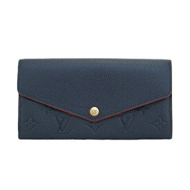 【美品】 ルイヴィトン ポルトフォイユ サラ M62125 長財布 ネイビー モノグラムアンプラント レザー マリーヌ ルージュ 【中古】 6322555mm-U