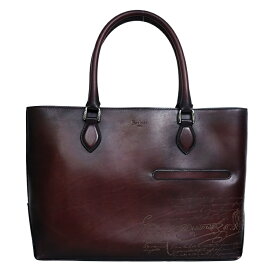 【中古】ベルルッティ Berluti カリグラフィ トゥジュール トートバッグ メンズバッグ ビジネスバッグ ヴェネチアンレザー パティーヌ ブラウン 6322912j