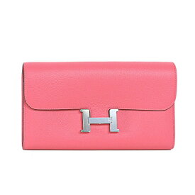 【未使用品】HERMES エルメス コンスタンス ロング 二つ折り 長財布 エバーカラー ローズアザレ シルバー金具 C刻 レディース財布 ブランドウォレット 5054342JO【中古】