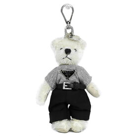 【美品】PRADA バッグチャーム キーホルダー テディベア トライアングルロゴ 2T051 ベージュ ブランド小物 プラダ 6267734m【中古】