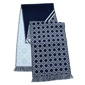 【極美品】Christian Dior マフラー カナージュ ウール 44E0001A0981 ウール 100% ネイビー ブランド小物 ディオール 6284329m【中古】