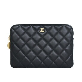 【極美品】CHANEL クラッチバッグ マトラッセ ココマーク ポーチ AP3552 キャビアスキン レザー ブラック ブランドバッグ シャネル 6312499m【中古】