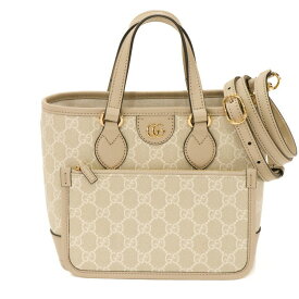 【極美品】GUCCI オフィディア スモールトートバッグ レディースバッグ ショルダーバッグ 2Way ハンドバッグ 811716 GGスプリーム ゴールド金具 ベージュ 5417513J 【中古】