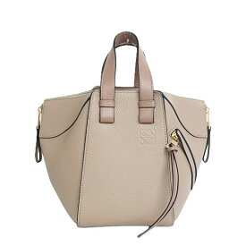 【極美品】LOEWE ハンモック コンパクト 2way ハンドバッグ ショルダーバッグ レザー ベージュ ロエベ 6387918j【中古】