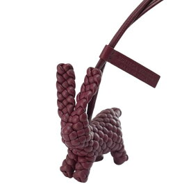 【極美品】BOTTEGA VENETA ラビットチャーム バッグチャーム イントレチャート 日本限定 現行モデル 867134V ラムスキン レザー ボルドー ブランド小物 ボッテガ 6464041m【中古】