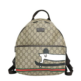 【ほぼ未使用品】グッチ GGスプリーム チルドレンズ ドッグ 犬 ユアン・ロバーツ レディースバッグ リュック バックパック 782708 ブラウン ベージュ 6519481m 【中古】