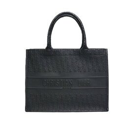 【美品】クリスチャン・ディオール DIOR OBLIQUE ディオールオブリーク ブックトートバッグ ミディアム メンズ レディースバッグ M1296ZWSO カーフ ブラック 6524919j 【中古】