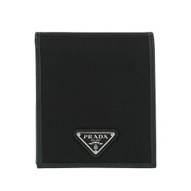 【未使用】PRADA 財布 二つ折り コンパクトウォレット 札入れ トライアングルロゴ 2MO513 ナイロン レザー ブラック ブランド小物 プラダ 6511743m【中古】