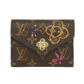 【美品】LOUIS VUITTON ポルトフォイユ・ヴィクトリーヌ ヴィヴィエンヌ ホリデーコレクション 三つ折り 財布 コンパクトウォレット M15337 モノグラムキャンバス レザー ブラウン フローズンオーキッド ブランド小物 ルイヴィトン 6525266m【中古】