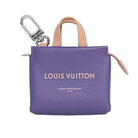【極美品】LOUIS VUITTON キーホルダー バッグ チャーム LV ミニ ショッパー M03121 レザー パープル ブランド小物 ルイヴィトン 6512074m【中古】
