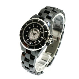 【中古】シャネル　レディース腕時計 　J12　H2122　クォーツ　ブラックセラミック　12Pダイヤ　ダイヤモンド文字盤　黒　ブラック文字盤　時計　腕時計　レディースウォッチ　22-2935-C