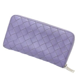 【良品】 BOTTEGA VENETA INTRECCIATO ZIP AROUND WALLET 608053 ボッテガヴェネタ イントレチャート ジップアラウンドウォレット メンズ財布 レディース財布 ラウンドファスナー 長財布 レザー ラベンダー 紫 財布 ブランド財布 3016420MXX 【中古】