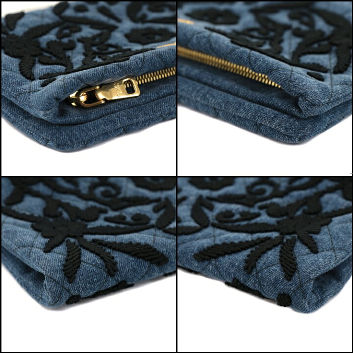 楽天市場】【中古】プラダ デニム 刺繍 レディース財布 クラッチバッグ 