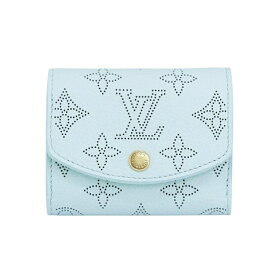 【極美品】ルイヴィトン LOUIS VUITTON ポルトフォイユ イリス XS マヒナ スカイブルー M28065 日本限定 ライトブルー イエロー コンパクトウォレット 三つ折り財布 レザー レディース 6567461m 【中古】