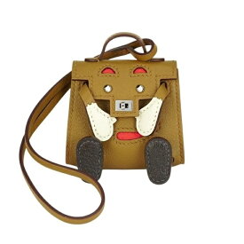 【美品】 エルメス ビジュードサック ケリードール バッグチャーム ブロンズドレ ナタ ショコラ レザー U刻 HERMES 6547936j【中古】
