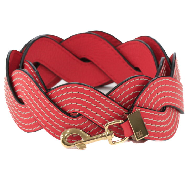 楽天市場】【中古】ロエベ ショルダーストラップ ウェービー レザー 赤  