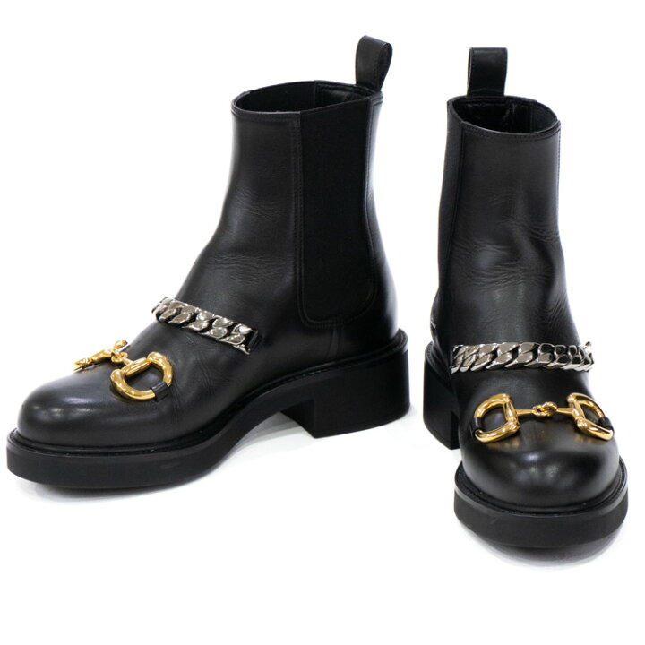 楽天市場】【美品】 GUCCI グッチ サイドゴアブーツ チェーン ホース 