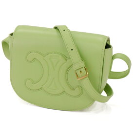 【美品】CELINE フォルコ トリオンフ レディースバッグ ショルダーバッグ 198263DU3.15LJ レザー カーキ LIGHTJADE バッグ ブランドバッグ 鞄 3436917JE4 【中古】