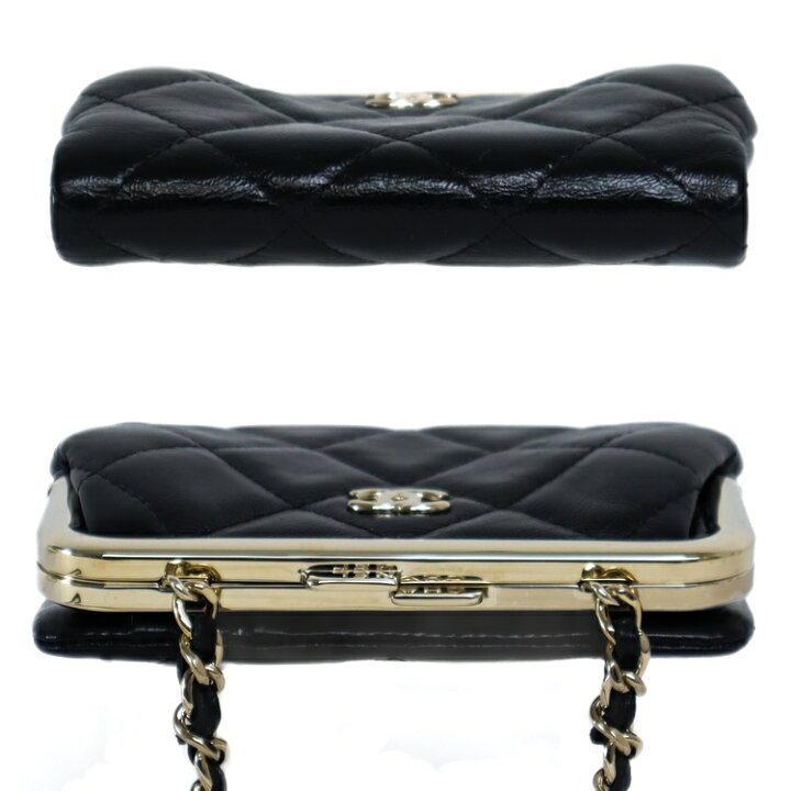 楽天市場】CHANEL シャネル マトラッセ がま口 ミニチェーンウォレット  