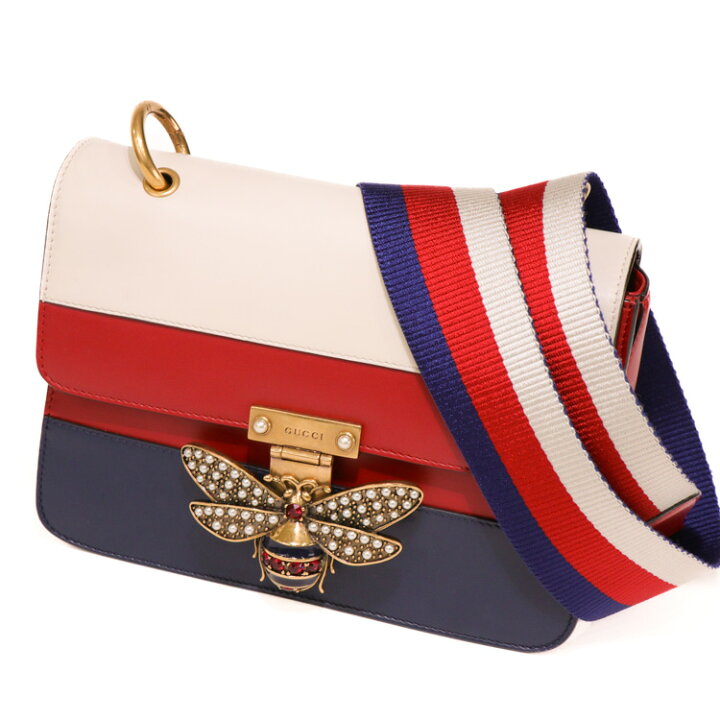 楽天市場】【美品】GUCCI QUEEN MARGARET STRIPE SHOULDER BAG 476542 