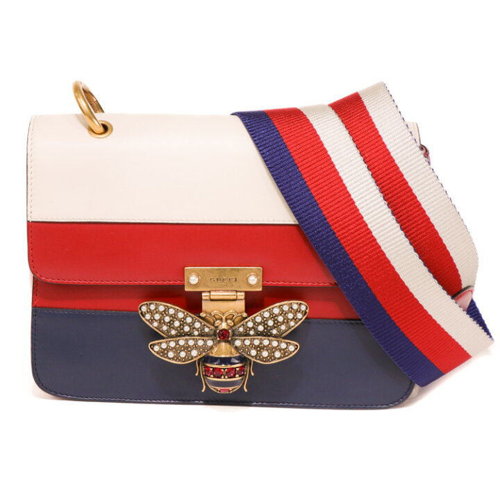 楽天市場】【美品】GUCCI QUEEN MARGARET STRIPE SHOULDER BAG 476542 