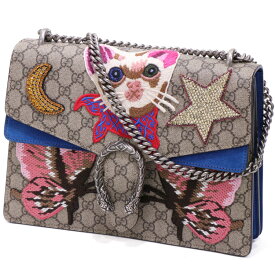 【美品】 GUCCI ディオニュソス キャット GGスプリーム チェーンショルダーバッグ レディースバッグ ショルダーバッグ 猫 ねこ ネコ 星 月 403348 レザー ベージュ ピンク バッグ ブランドバッグ 鞄 4234813J1 【中古】