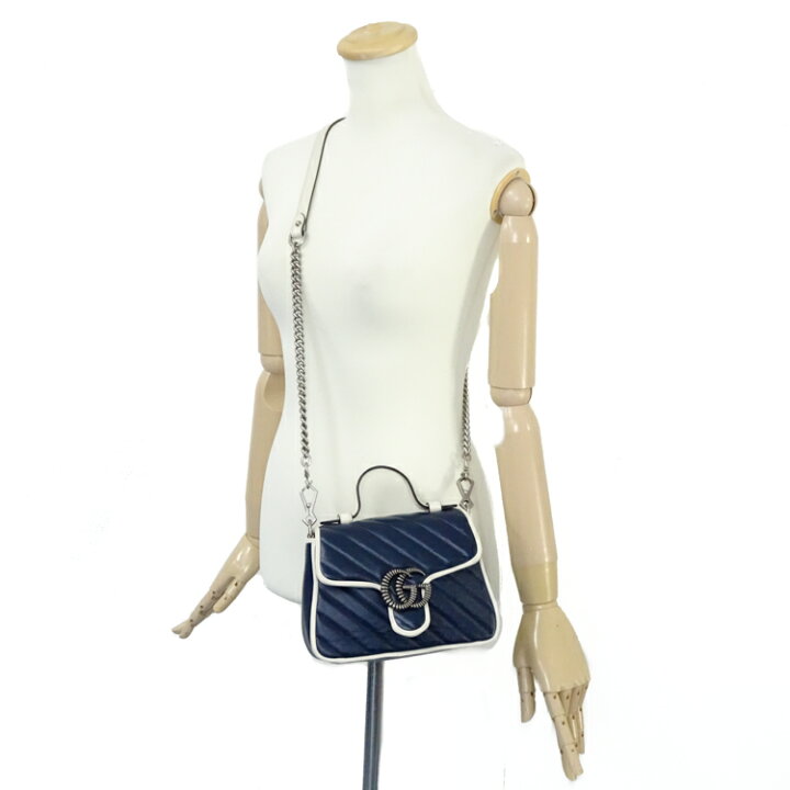 楽天市場】【美品】GUCCI グッチ GGマーモント ミニ トップハンドル  