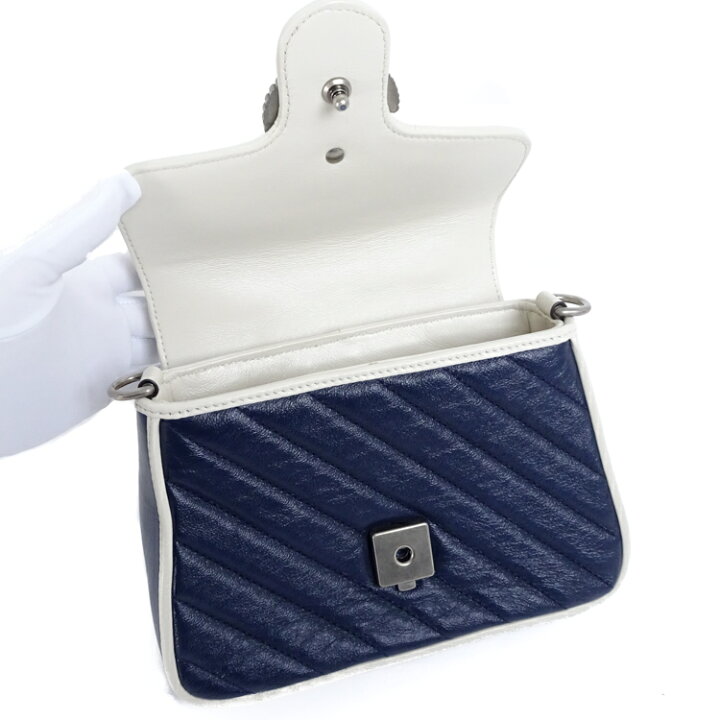 楽天市場】【美品】GUCCI グッチ GGマーモント ミニ トップハンドル  