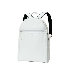 【美品】 クリスチャン ルブタン BACKPARIS スパイクスタッズ 男女兼用バッグ バックパック リュック 1225145 ラバー シルバー金具 ホワイト レッド 4388412J 【中古】