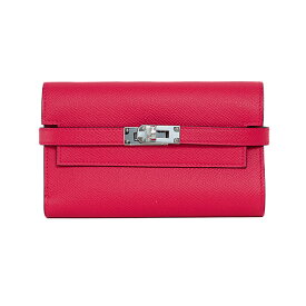 【未使用品】HERMES エルメス ケリー デプリアン ミディアム ケリーウォレット 三つ折り財布 D刻 ヴォーエプソン ローズエクストリーム シルバー金具 ウォレット レディース財布 ブランド財布 4421822J 【中古】