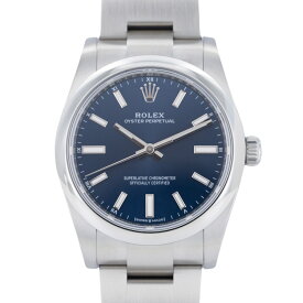 【ほぼ未使用品】 ROLEX ロレックス オイスターパーペチュアル34 メンズ レディース ユニセックス ボーイズ 腕時計 124200 ブルー文字盤 ステンレススチール 自動巻 機械式 5051887J 【中古】
