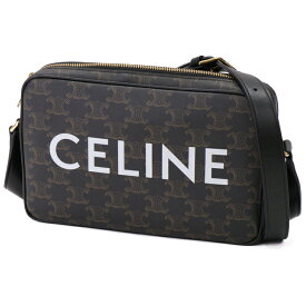 【美品】CELINE セリーヌ トリオンフ ミディアム メッセンジャーバッグ レディースバッグ 斜め掛け ショルダーバッグ 194502 PVC レザー ゴールド金具 ブラウン ブラック 5077870M 【中古】