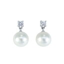 【極美品】TASAKI タサキ パール ダイヤ ピアス あこや真珠 7.3mm珠 ダイヤモンド 0.07ct/0.07ct K18WG 18金 ホワイトゴールド 田崎真珠 レディースジュエリー ブランドジュエリー 5s16655M【中古】