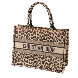 【美品】Christian Dior ブックトート レオパード レディースバッグ トートバッグ 50-MA-0261 キャンバス レザ ベージュ 鞄 ブランドバッグ 5147420J 【中古】