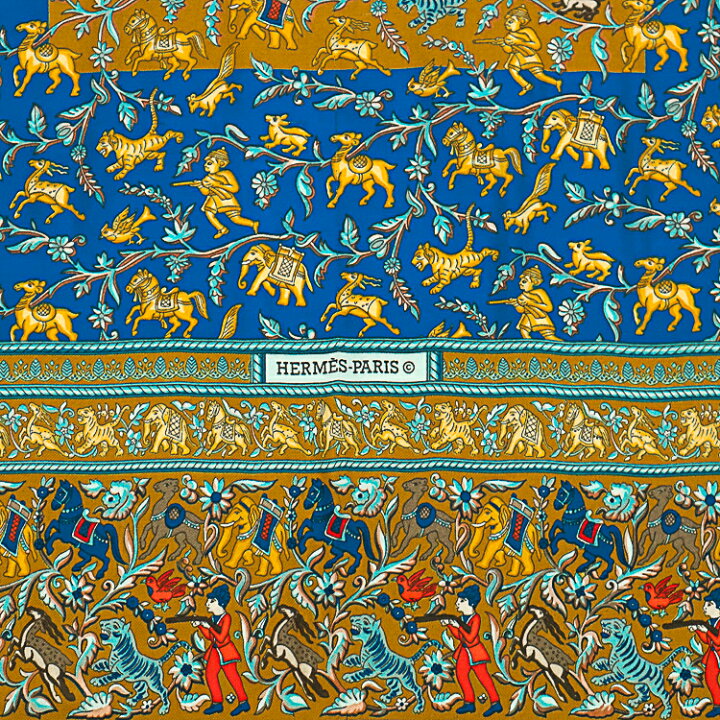 楽天市場】HERMES カレジェアン カレ140 CHASSE EN INDE インドの狩猟 